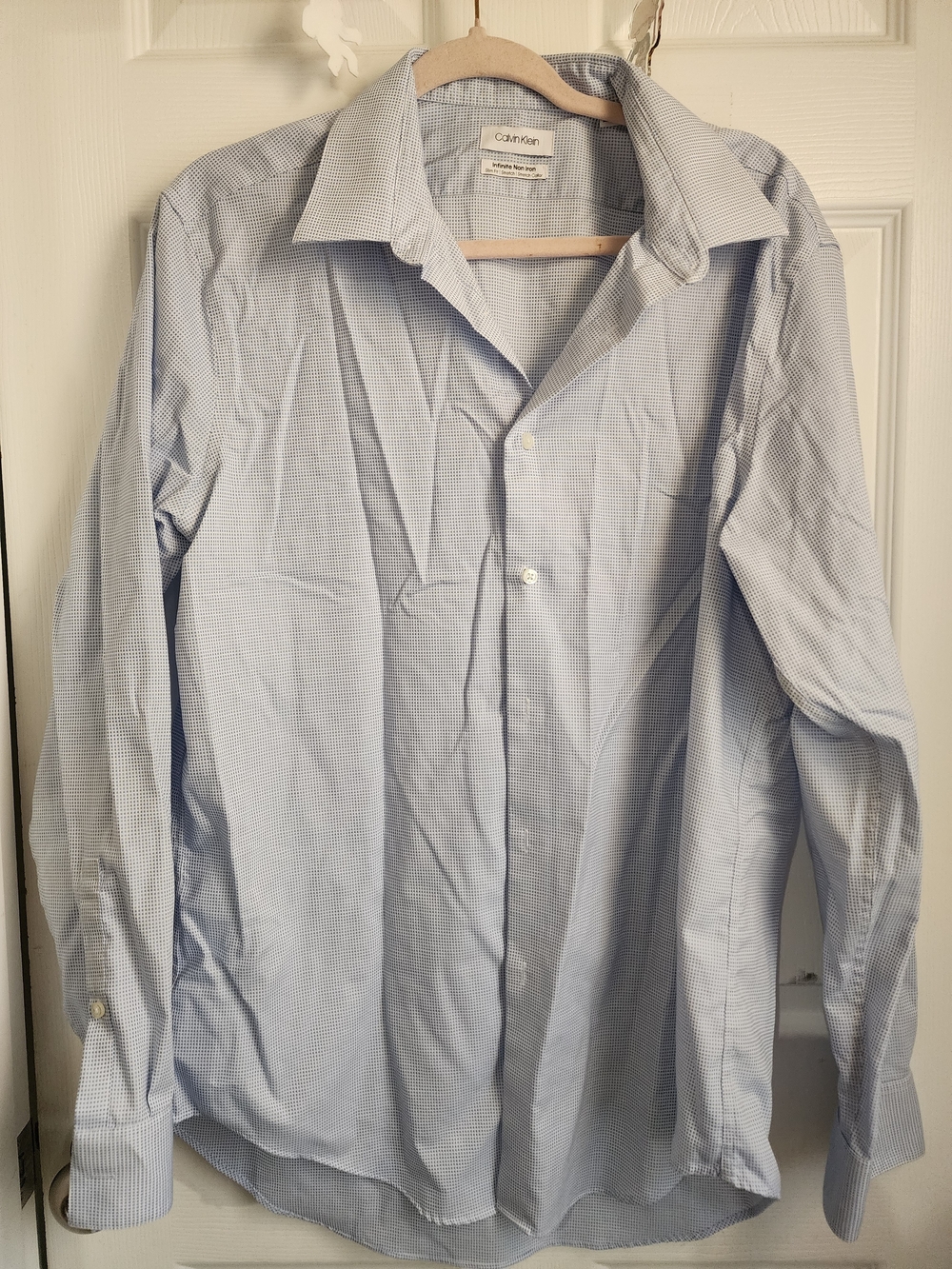 Calvin Klein Light Blue Micro-Check Dress Shirt